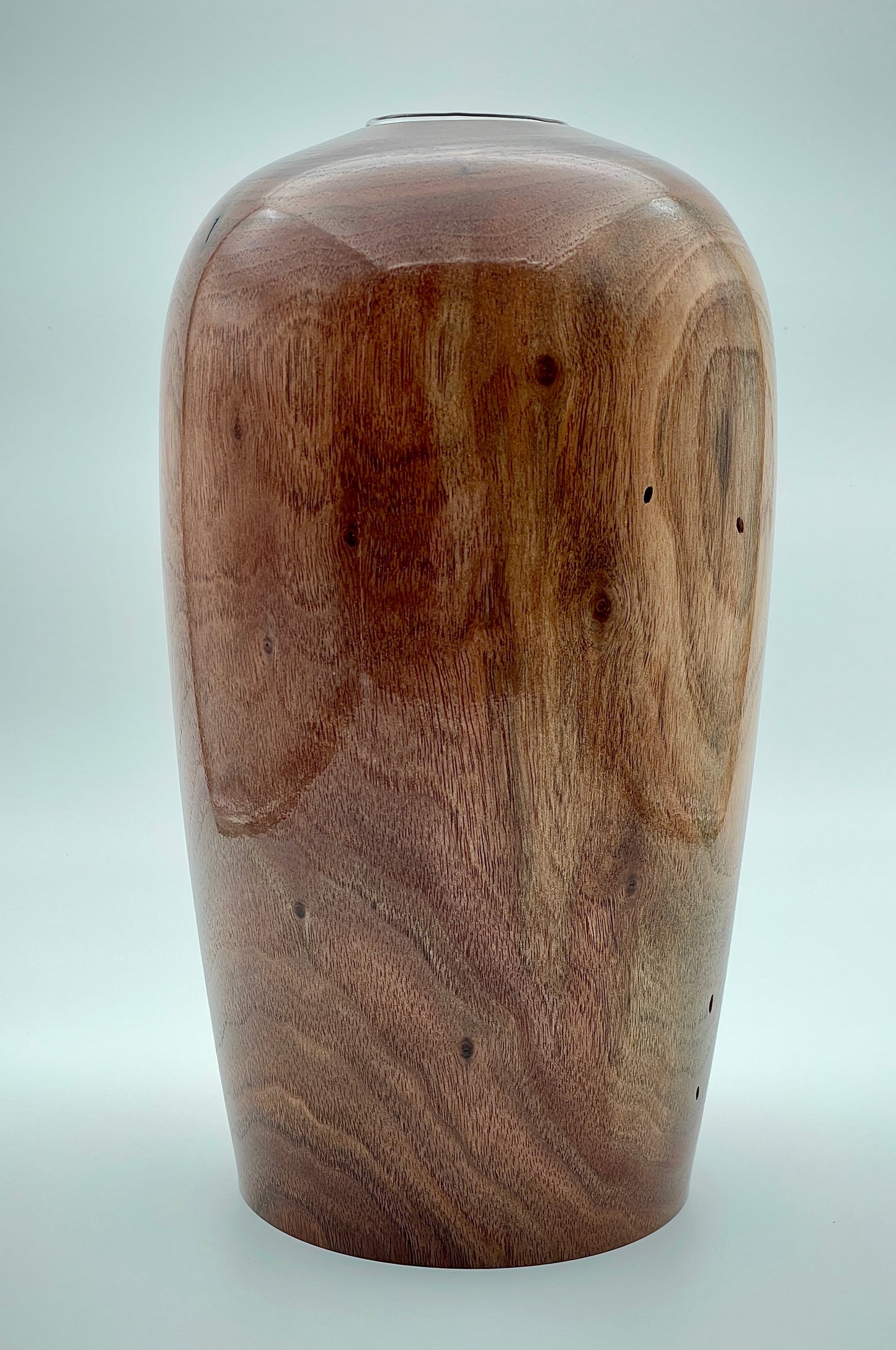 Large black walnut vase