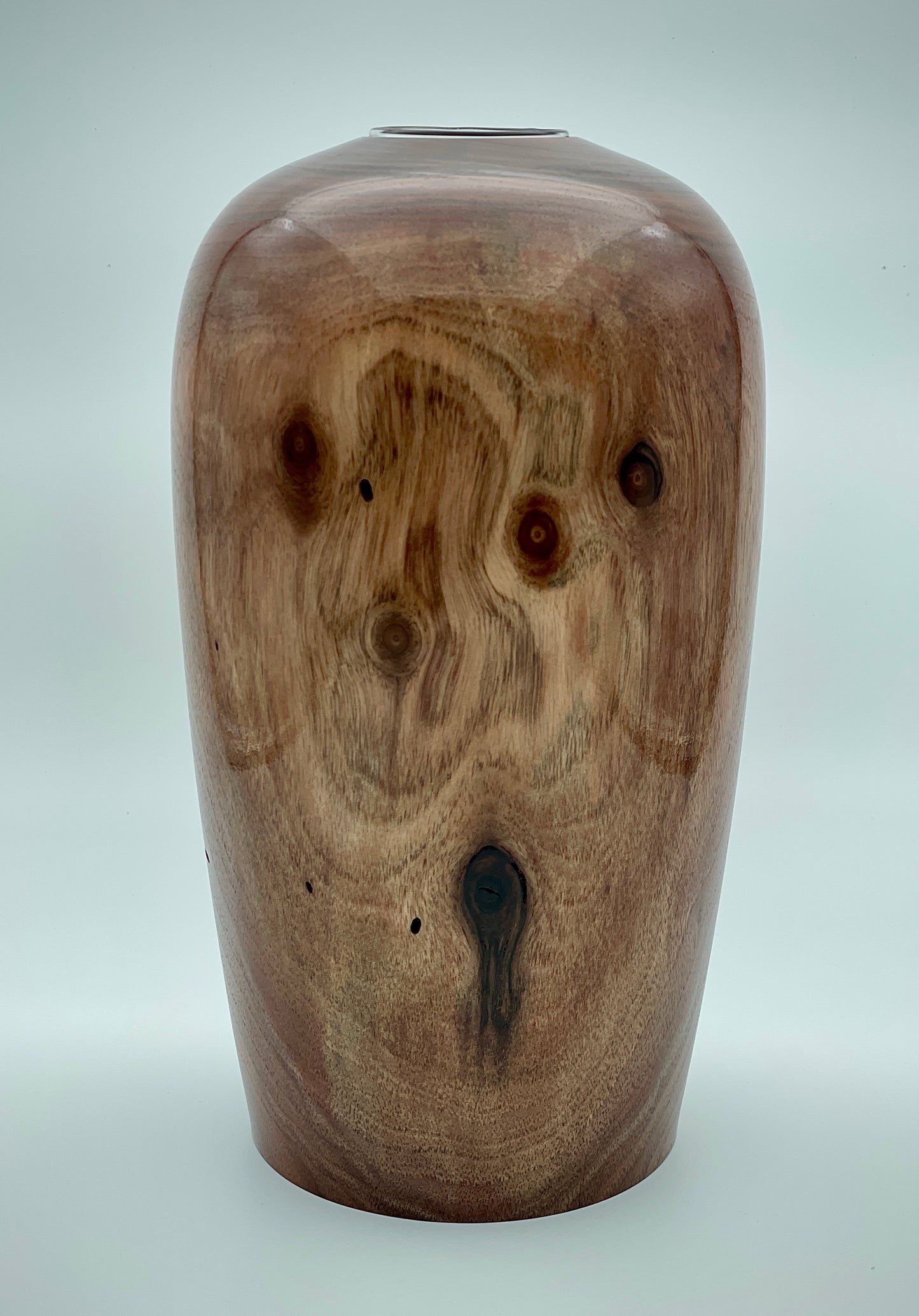 Large black walnut vase