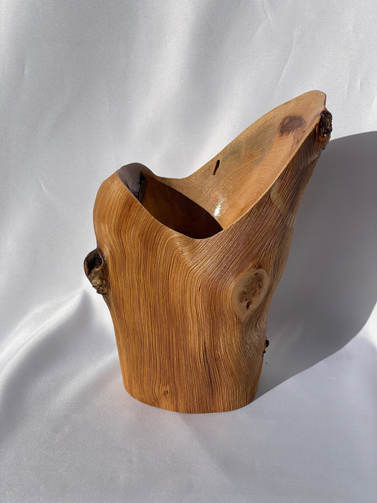 Pecan log vase