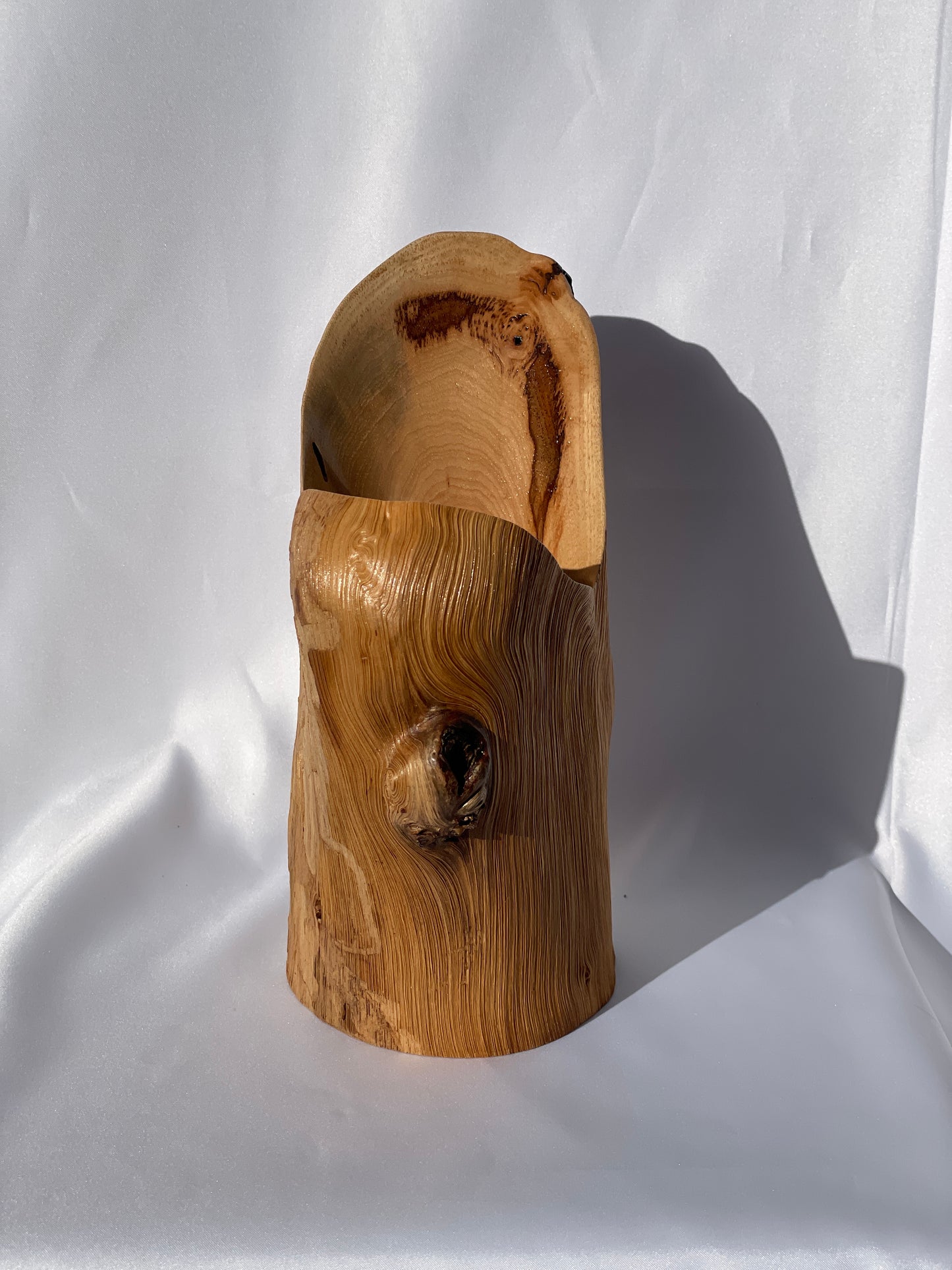 Pecan log vase