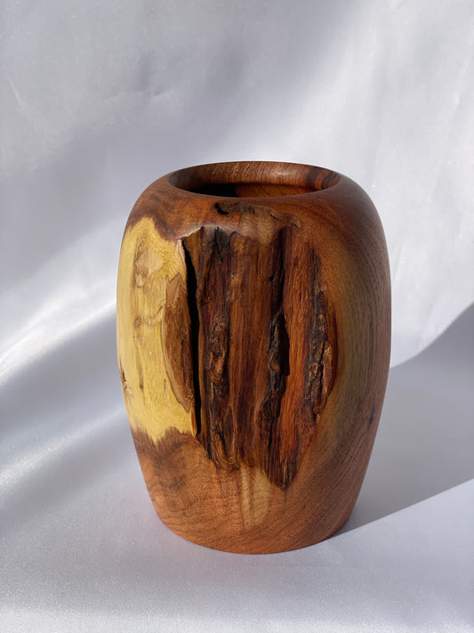 Mesquite natural side vase