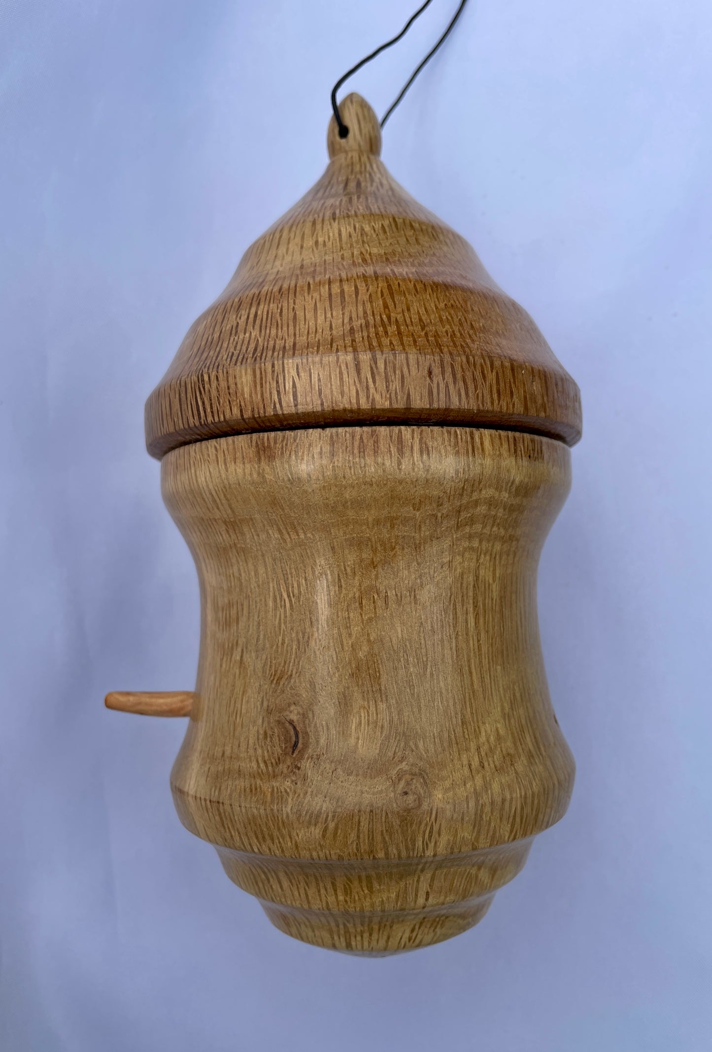 Decorative white oak birdhouse