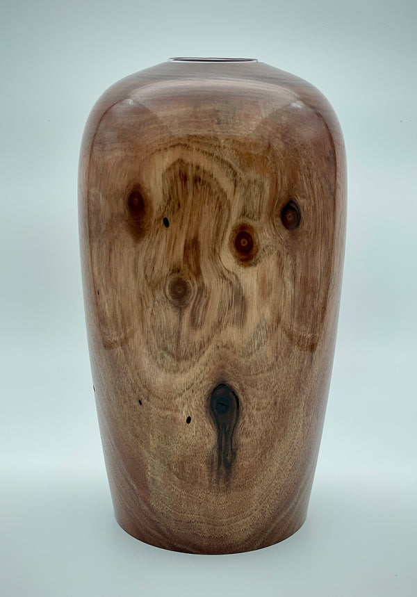 Large black walnut vase