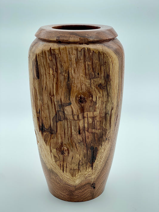 Natural sided mesquite vase